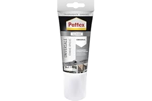 Pattex Sigillante Silicone Universale Trasparente, Silicone Bagno e Infissi, Silicone Sigillante Resistente alla Muffa, Sigillante, Tubo da 150 ml