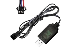 ENJOY-UNIQUE 7,4V Cavo di Ricarica USB con Spina SM-3P, Cavo Caricatore per Batterie Ricaricabili LiPo 7,4V per Auto RC, Treni, Camion, Drone, Veicoli, Barca e Altri Giocattoli RC