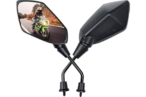 Cretassion Lusterko motocyklowe M8 z gwintem prawym i lewym, 2 sztuki, kompatybilne ze skuterem, skuterem, ATV, motorowerem, rowerem elektrycznym, 2 sztuki