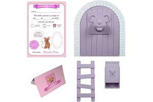 MFS Myfuturshop® Topolino Pérez porta magica, scatola per i denti, scalera, 4 certificati di dente pulito; regalo originale per bambino e bimba (Orado Pastel)