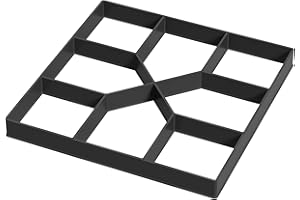 FIVMEN 1x Pflasterform Gießform Gehweg Schablone 8 Kammern DIY Garten Betonformen Schalungsform Pflastersteine Streichen aus Kunststoff Gehwegplatten, Quadrat 02