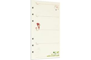 Zelten Recambio de papel perforado multicolor para encuadernación de 6 agujeros (A6, Fairy Tale Weekly Planner)