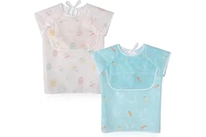 Little Dimsum Bavaglino con maniche, impermeabile, per neonati e bambini con tasca.…