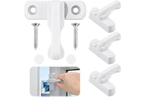 SYHSYC 4 chiavistelli di sicurezza per finestra con viti di fissaggio per protezione antifurto UPVC, finestra e porta, chiusura supplementare durevole, in bianco, protezione antieffrazione, stabile