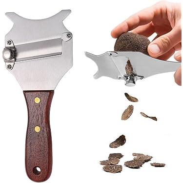 Coupe-truffe & Râpe Réglable Professionnel - Lame Acier Inox - Poignée Bois - Pour Fromage, Chocolat, Légumes