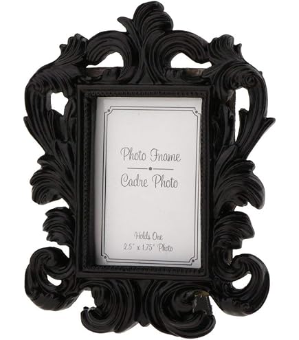 FONGKNOX 4 cornici per foto vintage in resina nera ovale quadrata piccoli oggetti di scena per ufficio decorazione fai da te, decorazione per la casa, accessori fotografici