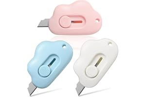 Mabor Mini nóż do otwierania pudełek, 3 szt., do małych pudełek, do otwierania papieru, w kształcie chmury, do użytku domowego i biurowego, 3 szt