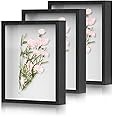 SMZCTYI Shadow Box Frame 8x10 - 3 Pack Wood Deep Shadowbox with Glass Shadow Boxes Display Cases Suitable for Photos, Dried Flowers, Handicrafts Picture Frames for Wall (Black)
