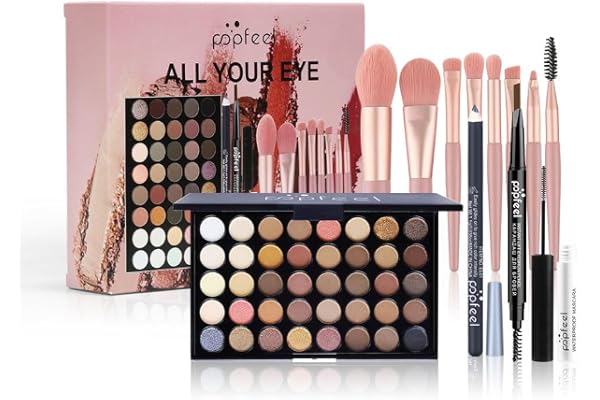 LHLXZQ Kit de Maquillage pour Yeux, Set de Cosmétique Complet avec Palette de Fards à Paupières Mascara Eyeliner Crayon à Sourcils et pinceau fard à paupières, 02A