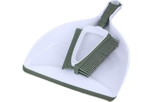 HRILKAOD Brosse en Poils et Raclette 2 en 1 Ensemble Pelle à Poussière Souples Pelle à Poussière et Ensemble de Brosses Kit de Balayage Balayette et Pelle Ensemble de Balayage à Main