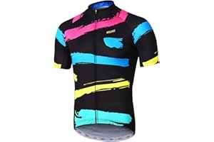 ARSUXEO Męska koszulka rowerowa z krótkim rękawem MTB Jersey jasna koszulka rowerowa oddychająca koszulka rowerowa ZY84