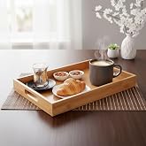 Deconox Bambu Dikd&ouml;rtgen Sunum Tepsi, Bambu Sofra Tepsisi, &Ccedil;ay Tesisi (35cmx25cmx6cm)