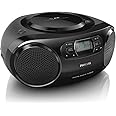 Philips CD Player AZB500/12 DAB + Radio (DAB+/FM, Dynamic Bass Boost, CD Playback, Shuffle/Repeat Function, 3.5-mm Audio-In) Black,One size