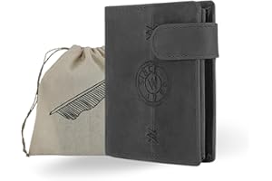 RAMBUTAM Carteras para Hombre de Piel con Bloqueo RFID, Billetera de Hombre con13 Compartimentos con Tarjetero, Billetes, DNI, Monedero, una Cartera Pequeña y Cómoda con Billetero Moderno.