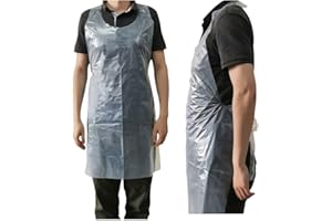 HOT BARGAINS 100 X White Plastic Aprons Disposable For adults Size 70 X 120cm, 10Microns (PACK OF 100)