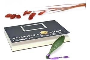 My Rock Way bloc de papier d'aquarelle Leyton 100% coton, 300g, grain fin, 20 feuilles, 18cm x 12.5cm sans acide, qualité artiste