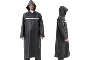 Pahajim Impermeabile Donna Uomo Giacca Antipioggia Lunga, Poncho Leggera Mantello Riutilizzabile Ripstop Con Cappuccio Regolabile
