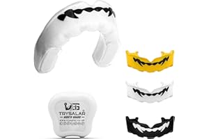 TrySalar Sports Premium Mouthguard Slim Fit for Boxing Women Adult Youth Senior/Junior Mouldable Mouthpiece Boil and Bite Braces Gum Shield with Case MMA Hockey Rugby Judo Karate(White, Junior)