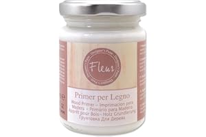 FLEUR DESIGNER'S PAINT | Fondo Acrilico, Adatto per Superfici Porose e Assorbenti, Fleur Primer P01, Legno, Colore Bianco, Made in Italy, Formato 130 ml