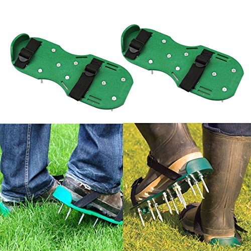 Rasen-Belüftungs-Schuh-Garten-Spikes-Sandelholze mit Nylonschnallen und 2 Riemen für das Belüften Ihres Rasen oder des Yards - 2