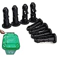 DHinkyoung 8 Pcs Wheelie Bin Lid Hinge Pins, Sturdy Trash Can Lid Hinge Pins, Outdoor Plastic Hinge Pins, Flexible Bin Cover Fixings for Yard and Outdoors 120/240L Wheelie Bins (67mmx31mm, Black)