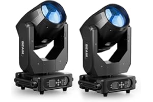 YESPICK 2 pièces 280W 10R Lyre LED RGBW Éclairage de Scène Projecteur, DMX512 lumière de scène 17 Gobos 14 Couleur DJ Lumière Soirée pour Club Bar Disco Party Luminaires