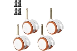 Exsbtay 4 Pezzi Freno Ruote per Mobili Silenziose, Rotelle per Mobili, Doppie Ruote con Freno, per Passeggini, Sedie, Piccoli Divani, Culle, Passeggini, Tavoli da Lavoro, Scaffali Giocattolo