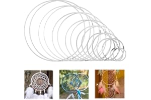 DTYGUIXE 16 Pz Anello per Acchiappasogni e Artigianato,Cerchio Metallo per Acchiappasogni (4/6/8/10/12/15/18/20cm),Anelli Decorativi da Appendere Cerchi per Acchiappasogni,Ghirlande Nuziali