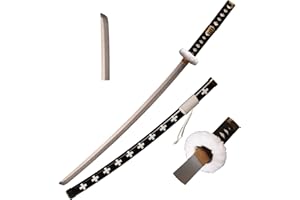 Skyward Blade Spada di Legno Roronoa Zoro Katana, Anime Original Texture Giapponese Samurai Spada, Trafalgar Law Katana Black White per Collezione Cosplay
