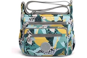 Shilanmei Nylon Crossbody Bag, Women Large Capacity Waterproof Shoulder Bag Messenger Hobo Bag with Zipper and Multi-pockets