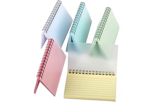 EGOSKY Liniert Karteikarten, 250 Stück Index Cards 5 Spirale Notizblock 5 Farben Lernkarten mit Transparenter Abdeckung für Memos Malen Schul Zuhuase Lernen Schulsachen