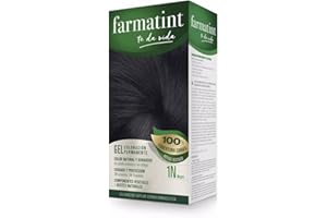 Farmatint Gel 1N Negro | Color Natural y Duradero | Componentes Vegetales y Aceites Naturales | sin Amoníaco | sin Parabenos | Dermatológicamente Testado, 135ml