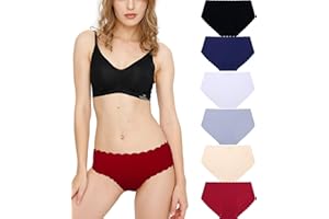 Misolin Culottes Femme Soie Glacée Invisible sans Couture Slips sous-vêtements Lingerie Microfibre Shorties (Lot de 3/6)