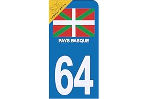 HADEXIA Autocollant Plaque d'immatriculation Moto 64 Pays Basque