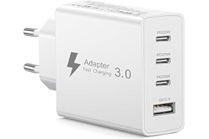 KEASEN Chargeur USB C Rapide 50W,Prise USB C Multiple 4 Port PD+QC Chargeur Type C Charge Rapide Adaptateur Secteur USBC Chargeur Rapide pour iPhone Air 17 16 15 14 13 12 Pro,iPad,Samsung Galaxy S25 S24 S23