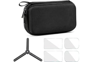 DUEQID Osmo Pocket 3 tasche, pellicola protettiva temprata, mini treppiede in metallo, custodia portatile per DJI Osmo Pocket 3 accessori, multicolore