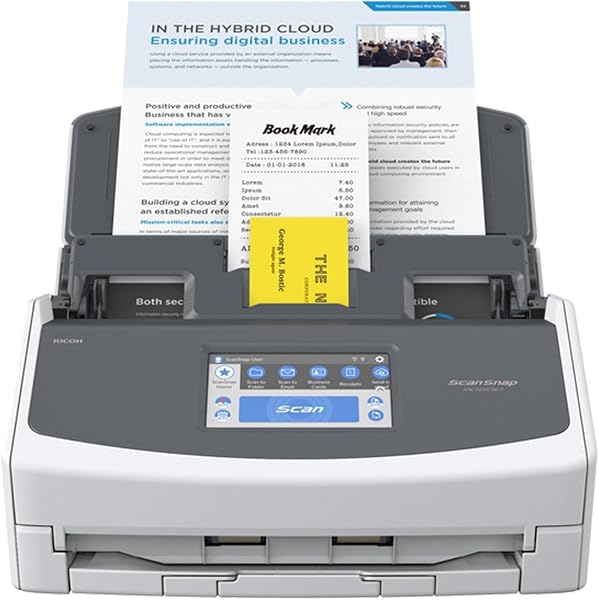 iX1600 ScanSnap Scanner (White) - A4, A5, A6, B5, B6, Visitenkarte, Postkarte, Letter, Legal und Benutzerdefiniert, Duplex, Wi-Fi, USB3.2, (40 Seiten/80 Bilder/Min) mit ADF, White, ADF, 40 ppm - 1