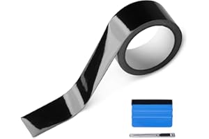 NewL Kit d'outils Gratuit Kit d'enveloppe de Vinyle Haute Brillance pour Black Out Chrome Delete Window Trim Door Trim (5 cm x 9 mètres)