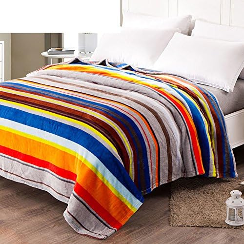 Korean Style Striped flowers/Floral Thickened Polyester Blankets-B 200x230cm(79x91inch)