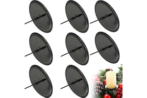 Giaonlgy 8 Piezas Portavelas,Portavelas de Adviento,Corona de Adviento,Candelero para Corona de Adviento Navidad,Portavelas de Navidad para DIY Corona Decoración de Mesa Navidad (8cm)