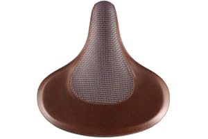 VELO Selle de vélo rétro avec ressort à vis - Motif à carreaux - Marron