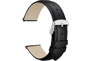 WOCCI Fiore Cinturino Orologio, Cinturini di Ricambio in Vera Pelle, Rilascio Rapido, Fibbia in Acciaio Inossidabile, 18mm 20mm 22mm