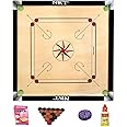 NKT Carrom Board 32 inch Free with Carrom Coin and Powder and stricker 3mm Plywood(Full Size 0078)