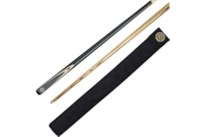 BCE Queue de Billard avec Housse 145 cm Procédé 9.5mm (1/2) Snooker Unisex-Adult, Noir, 57" (145cm)