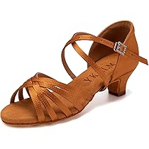 Scarpe Da Ballo Latino In Raso Per Donna E Bambina - Tacco 3.5 Cm, Suola In Pelle Scamosciata - Foto 10