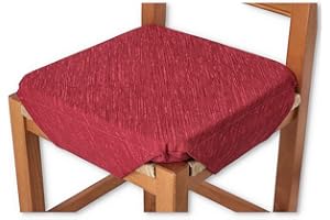 Casatessile Charme Cuscino Sedia Alette in Tessuto Jacquard Alta qualità. Copri Sedia Imbottito per Cucina. Made in Italy - Bordeaux