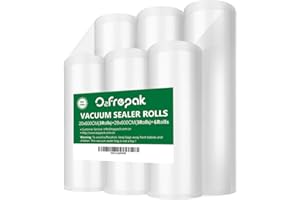 ‎O2FREPAK O2frepak 6Folienrollen (3)20x600cm und (3)28x600cm Vakuumierrollen für Lebensmittel,BPA-Frei Vakuumierbeutel Sous Vide Beutel Folien für Vakuumierer und Folienschweißgeräte Geeignet (gesamt:3600cm)