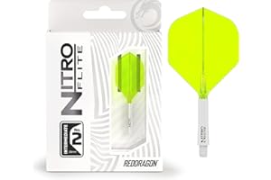 RED DRAGON Darts – Nitro Flite Système intégré de vol et d'arbre – No.2 Forme et design - Disponible en Court, intermédiaire et moyen - Variété de couleurs - Accessoires de fléchettes professionnelles