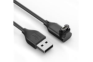 MohLythrix Charger Cable for Garmin vivoactive 5 4 3, Forerunner 55/255/265/945/965, Fenix 8 E 7 6 5, Venu 3 3s, epix Gen 2, Instinct 2, Data Sync USB Charging Cord for Garmin Watch, Black