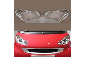 BRALEM Lente Faro Auto, Copertura Guscio Faro, Copertura Decorazione Lampada Anteriore di Ricambio, Accessori Modifica Esterna, per Smart 451 2009-2015,a Pair
